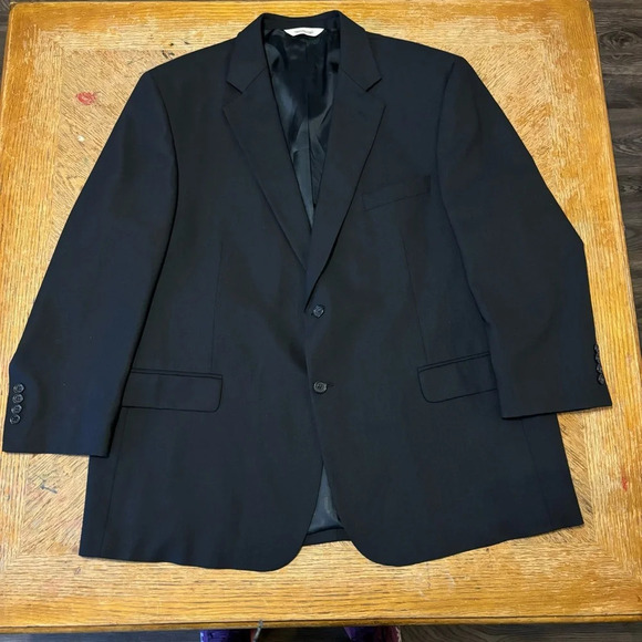 Pronto Uomo Blazer Mens 48 Regular 43 Waist Black 100% pure Wool Comfort Stretch - Picture 1 of 13